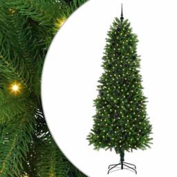 Berkfield Home Christmas Tree with 300 LEDs with Stand Green 240 cm PE - thumbnail 2