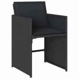 Berkfield Home Garden Dining Set - Black - PE Rattan - 6-seater - Foldable - thumbnail 5