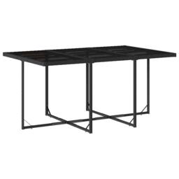 Berkfield Home Garden Dining Set - Black - PE Rattan - 6-seater - Foldable - thumbnail 4