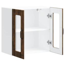 Berkfield Home Kitchen Wall Cabinet with Glass Door Lucca Smoked Oak Engineered Wood in Brown - thumbnail 7