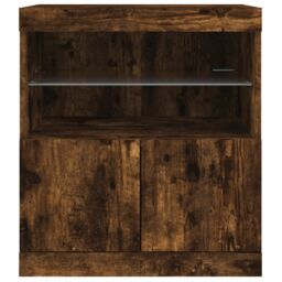 Berkfield Home Sideboard with LED Lights Smoked Oak 60x37x67 cm in Brown - Size: 60 x 37 x 67 cm - thumbnail 6