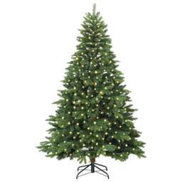 Berkfield Home Artificial Christmas Tree with 300 LEDs Green 240 cm PE & PVC - thumbnail 3