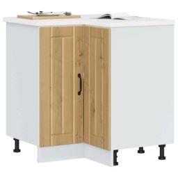 Berkfield Home Kitchen Corner Base Cabinet Lucca Artisan Oak Engineered Wood in Brown - thumbnail 1