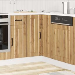 Berkfield Home Kitchen Corner Base Cabinet Lucca Artisan Oak Engineered Wood in Brown - thumbnail 3