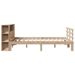 Berkfield Home Bookcase Bed without Mattress 135x190 cm Double Solid Wood Pine in Natural - thumbnail 5
