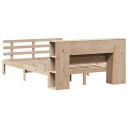 Berkfield Home Bookcase Bed without Mattress 135x190 cm Double Solid Wood Pine in Natural - thumbnail 6