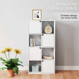 NESTLUNE 8 Cube Bookcase Shelving Display Shelf Storage in White - Size: 100 cm x 15 cm - thumbnail 4