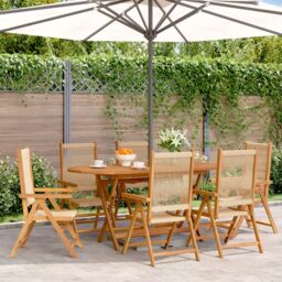 Berkfield Home Reclining Garden Chairs 6 pcs Beige Solid Wood Acacia