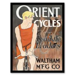 Artery8 Vintage Bicycle Advert Cycles Vintage Framed Wall Art Print Penfield in Orange - Size: A4 - thumbnail 1