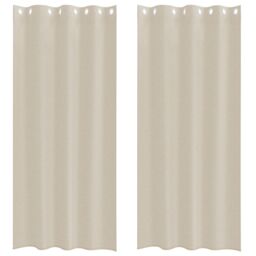 Berkfield Home Curtains with Curtains 2 pcs Sand 140 x 225 cm Polyester in Beige - thumbnail 2