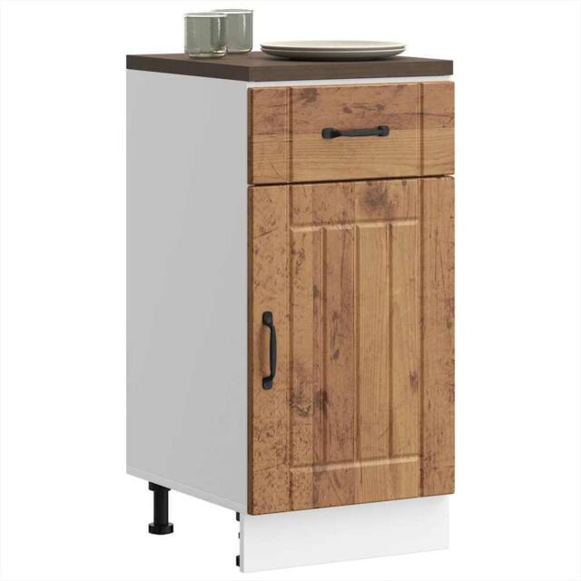 Berkfield Home Kitchen Base Cabinet Lucca Old Wood Engineered Wood in Brown - image 1