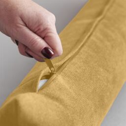 Luxury Living Velvet Chenille Draught Excluder in Yellow - Size: 90 cm x 15 cm - thumbnail 5