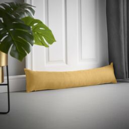 Luxury Living Velvet Chenille Draught Excluder in Yellow - Size: 90 cm x 15 cm - thumbnail 1
