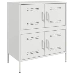 Berkfield Home Sideboard White 68x39x79 cm Steel - Size: 68 x 39 x 79 cm - thumbnail 3