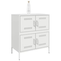 Berkfield Home Sideboard White 68x39x79 cm Steel - Size: 68 x 39 x 79 cm - thumbnail 4