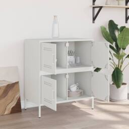 Berkfield Home Sideboard White 68x39x79 cm Steel - Size: 68 x 39 x 79 cm