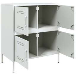 Berkfield Home Sideboard White 68x39x79 cm Steel - Size: 68 x 39 x 79 cm - thumbnail 9
