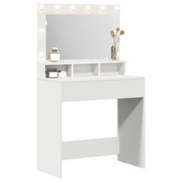 Berkfield Home White Dressing Table with LED Lights - 79x41x135 cm - Size: 79 x 41 x 135 cm - thumbnail 3