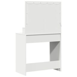 Berkfield Home White Dressing Table with LED Lights - 79x41x135 cm - Size: 79 x 41 x 135 cm - thumbnail 6
