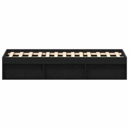 Berkfield Home Bed Frame without Mattress Black Oak 135x190 cm Engineered Wood - thumbnail 6