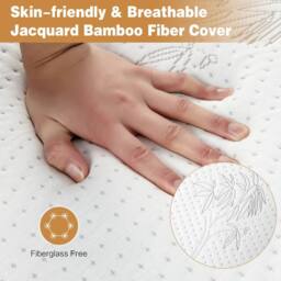Gymax King Size Folding Mattress Cool Gel Memory Foam With Bamboo Mesh Cover in White - thumbnail 6