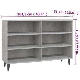 Berkfield Home Sideboard Concrete Grey 103.5x35x70 cm Engineered Wood - thumbnail 6