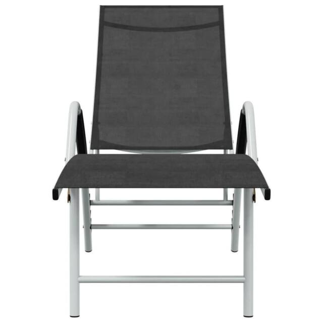 Berkfield Home Sun Lounger Textilene & Aluminium Black - image 1