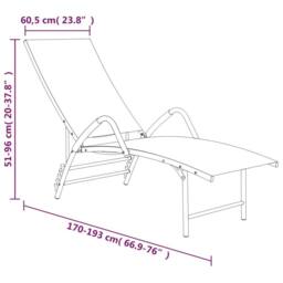 Berkfield Home Sun Lounger Textilene & Aluminium Black - thumbnail 8