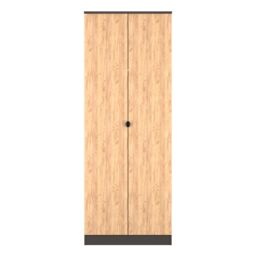 Ready Assembled 2 U Norway Tall 2 Door Robe (Ready Assembled) in Dark Grey - Size: Large - thumbnail 1