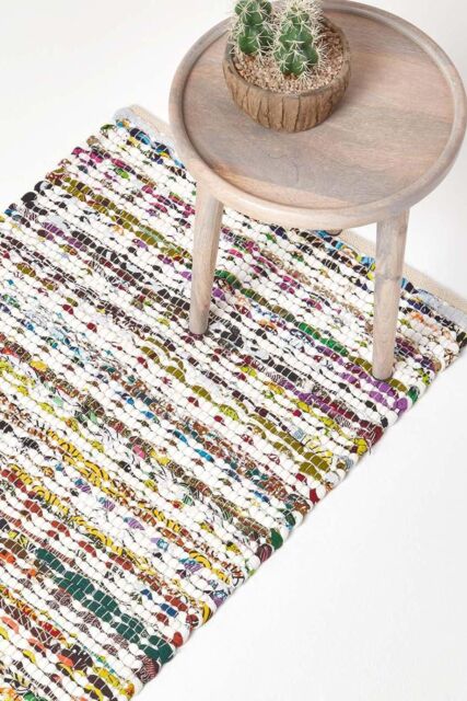 Homescapes Handwoven Multi Coloured Cotton Chindi Hall Runner, 66 x 200 cm - Size: 66 cm x 200 cm - image 1