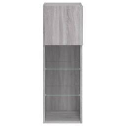 Berkfield Home TV Cabinets with LED Lights 2 pcs Grey Sonoma 30.5x30x90 cm - thumbnail 9