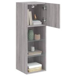 Berkfield Home TV Cabinets with LED Lights 2 pcs Grey Sonoma 30.5x30x90 cm - thumbnail 5