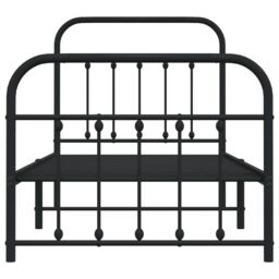 Berkfield Home Metal Bed Frame with Headboard & Footboard Black 90x190 cm Single - thumbnail 6