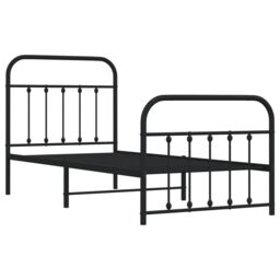 Berkfield Home Metal Bed Frame with Headboard & Footboard Black 90x190 cm Single - thumbnail 5