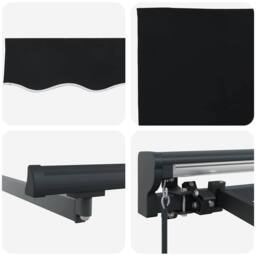 Berkfield Home Retractable Awning Manual Black 300x250 cm Polyester - thumbnail 8