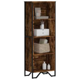 Berkfield Home Modern Bookcase Smoked Oak 50x31x137.5 cm Engineered Wood in Brown - thumbnail 2