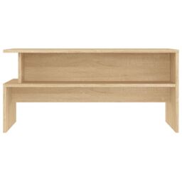 Berkfield Home Coffee Table Sonoma Oak 90x55x42.5 cm Engineered Wood in Brown - thumbnail 4