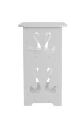 Living and Home 2-Tier PVC Side Table Small Nightstand in White - thumbnail 6