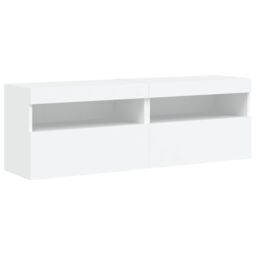 Berkfield Home 8 Piece TV Wall Cabinet Set with LED Lights White - thumbnail 9