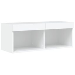Berkfield Home 8 Piece TV Wall Cabinet Set with LED Lights White - thumbnail 8