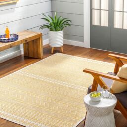 Livabliss Eagean Geometric Blue Beige Yellow Pink In- & Outdoor Rug - Size: 160 cm diameter - thumbnail 8