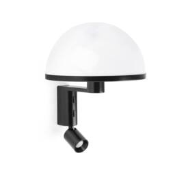 Netlighting Dome Reading Wall Light Satin Black Gloss White Shade E27