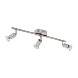 Loops Flush 3 Spot Ceiling Light Colour Satin Nickel Steel Bulb GU10 3x3W Included in Metallics