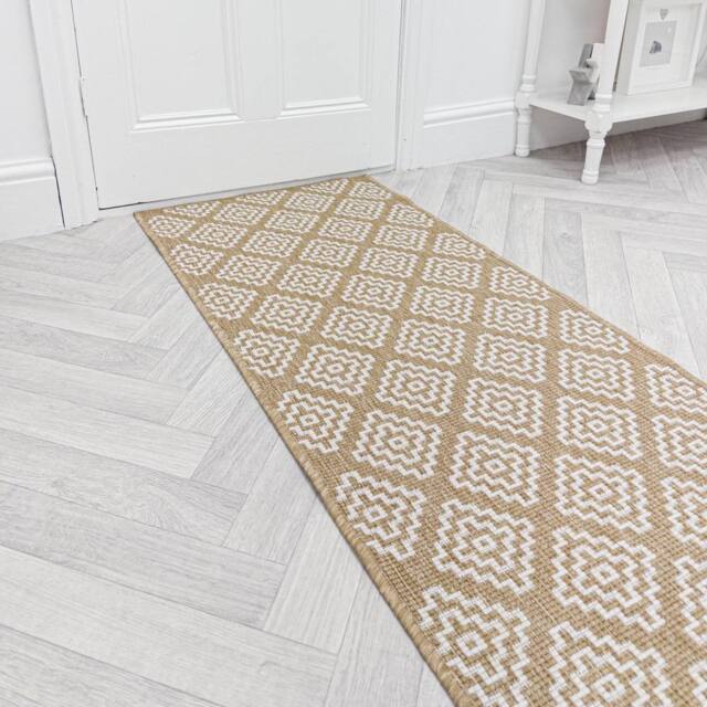 runrug Carpet Runner Rug - Indoor/Outdoor, Reversible, 2mm - 'Olmec' in Brown - Size: 60 cm x 390 cm - image 1