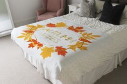 Benjamin Tate Design Autumn Vibes Blanket in Natural - Size: 120 cm x 150 cm - thumbnail 3