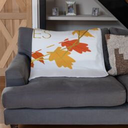 Benjamin Tate Design Autumn Vibes Blanket in Natural - Size: 120 cm x 150 cm - thumbnail 2