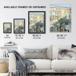 "Artery8 View of a Southern French City Hassam Framed Wall Art Print - Size: W12"" x H16""" - thumbnail 3