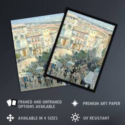 "Artery8 View of a Southern French City Hassam Framed Wall Art Print - Size: W12"" x H16""" - thumbnail 2