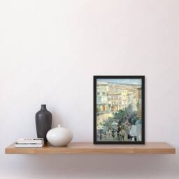 "Artery8 View of a Southern French City Hassam Framed Wall Art Print - Size: W12"" x H16""" - thumbnail 4