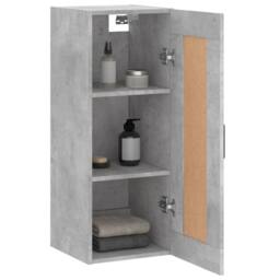 Berkfield Home Wall Mounted Cabinet Concrete Grey 34.5x34x90 cm Engineered Wood - thumbnail 5